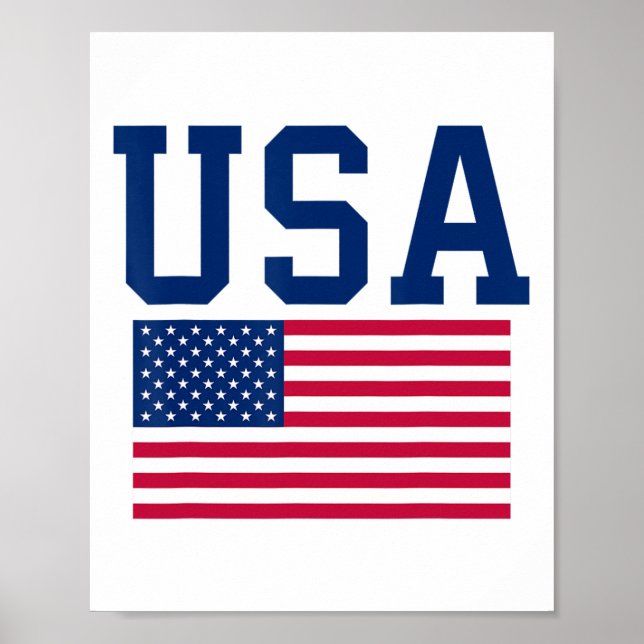 US-Shirt Frauen Männer Kinder amerikanische Flagge Poster (Vorne)