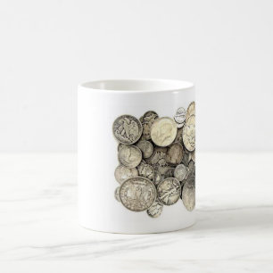 US-Silbermünzen Tasse