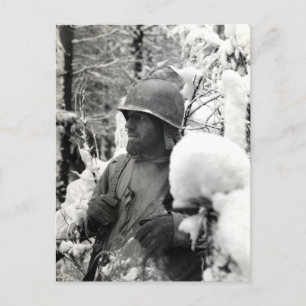 US-Soldat des Zweiten Weltkriegs in Bastogne Postkarte