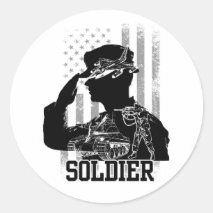 US-Soldat Runder Aufkleber