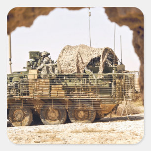 US-Soldaten führen Kampfpatrouillen in Afghanistan Quadratischer Aufkleber