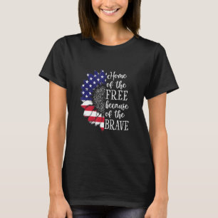 US Sonnenblumenblume Zuhause der freien und tapfer T-Shirt