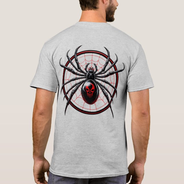 US Spyder Ryders - Black Widow Round Web Back T-Shirt (Rückseite)