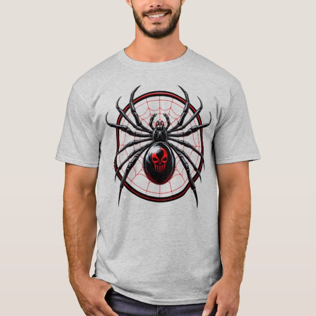 US Spyder Ryders - Black Widow Round Web Front T-Shirt (Vorderseite)