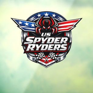 US Spyder Ryders - Dekor Scheckierte Flaggen Fensteraufkleber