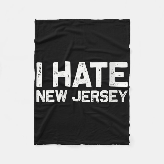 US-Staat-Souvenir Ich hasse New Jersey V-Ausschnit Fleecedecke (Vorderseite)