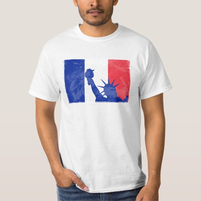 US stehen mit Frankreich T-Shirt (Vorderseite)