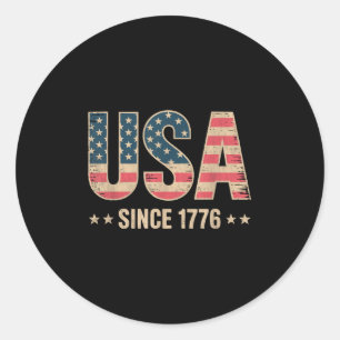 US Stolz 4. Juli Vintag seit 1776 Amerikaner Runder Aufkleber