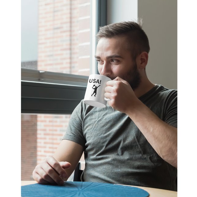 US-Tennisspieler mit Punkt als Ball Kaffeetasse (Von Creator hochgeladen)