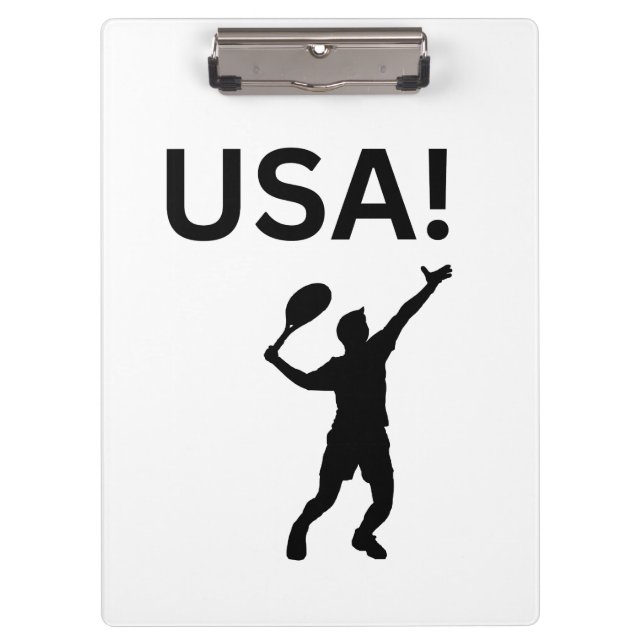 US-Tennisspieler mit Punkt als Ball Klemmbrett (Vorderseite)