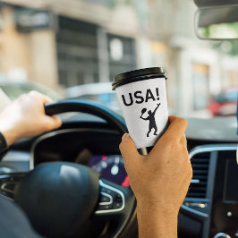 US-Tennisspieler mit Punkt als Ball Pappbecher