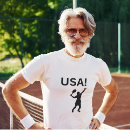 US-Tennisspieler mit Punkt als Ball T-Shirt