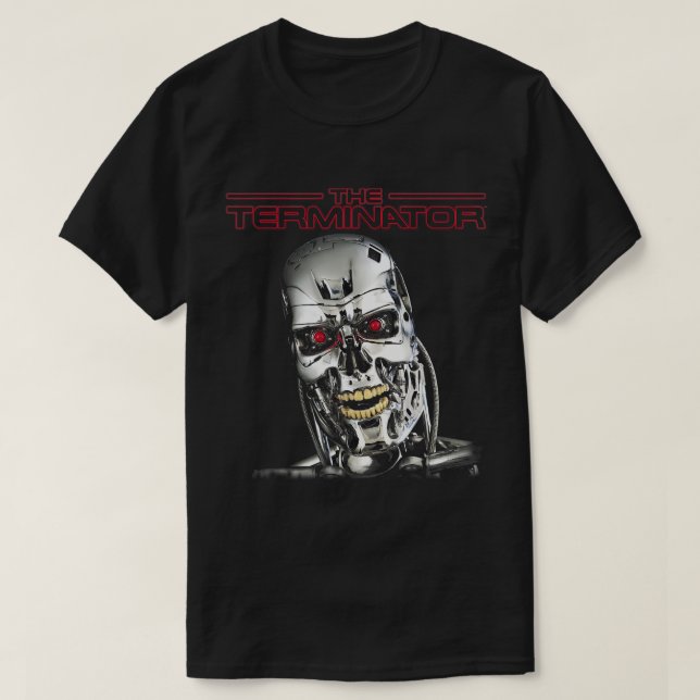 US Terminator T-800 Head 01 Black T - Shirt (Design vorne)
