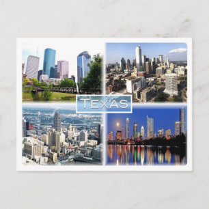 US Texas - Downtown Houston - Downtown Dallas - Postkarte