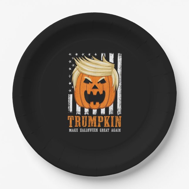 US Trumpkin macht Halloween wieder großartig Pappteller (Vorderseite)