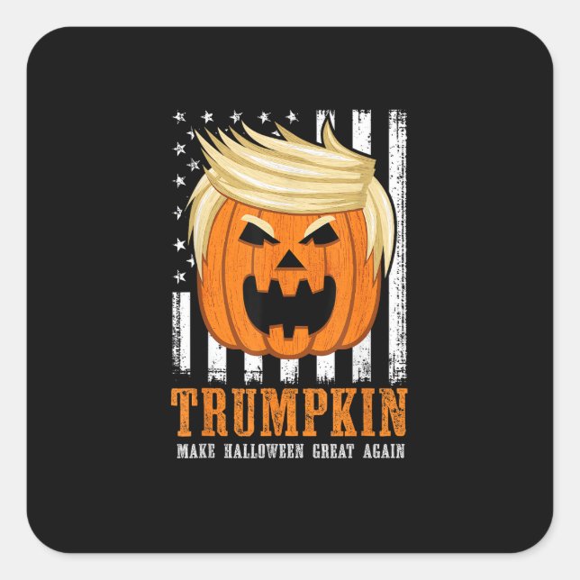 US Trumpkin macht Halloween wieder großartig Quadratischer Aufkleber (Vorderseite)