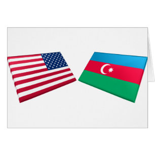 US- u. Aserbaidschan-Flaggen