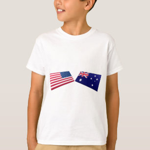 US- u. Australien-Flaggen T-Shirt