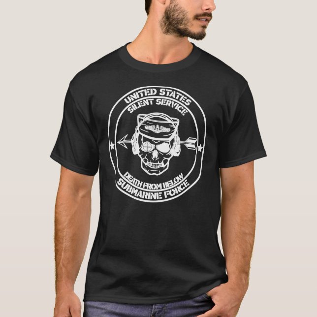 US-U-Boot-Gewalt Tod durch weniger stillen Dienst T-Shirt (Vorderseite)