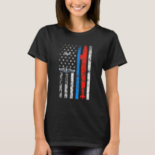 US-U-Boot Silent Service Veteran American Flag T-Shirt
