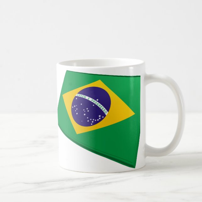 US- u. Brasilien-Flaggen Kaffeetasse (Rechts)