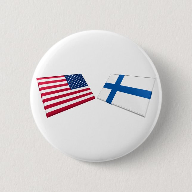US- u. Finnland-Flaggen Button (Vorderseite)