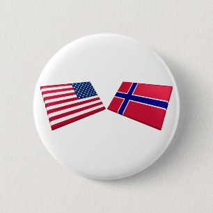 US- u. Norwegen-Flaggen Button