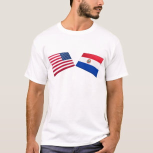 US- u. Paraguay-Flaggen T-Shirt