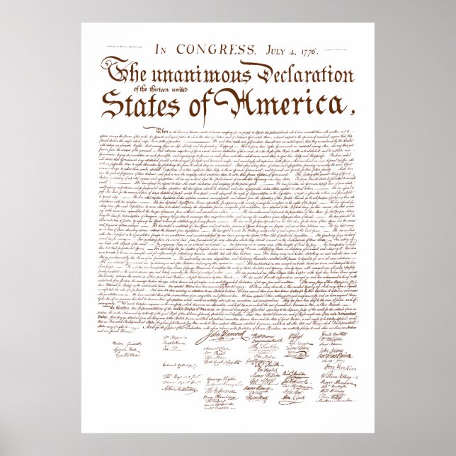 US-Unabhängigkeitserklärung Poster (Vorne)