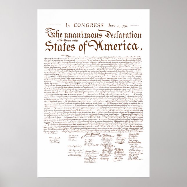US-Unabhängigkeitserklärung Poster (Vorne)