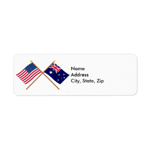 US und Australien gekreuzte Flaggen
