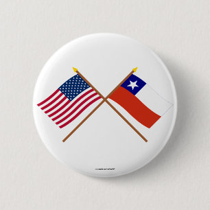 US und Chile gekreuzte Flaggen Button