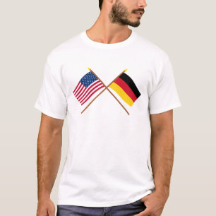 US und Deutschland gekreuzte Flaggen T-Shirt