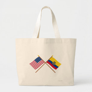 US und Ecuador gekreuzte Flaggen Jumbo Stoffbeutel