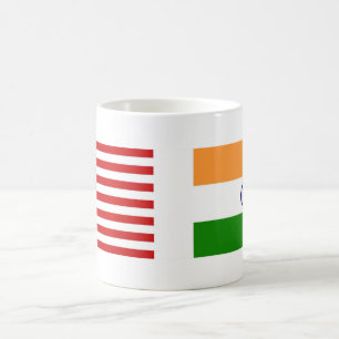 US und indische Flaggen Tasse