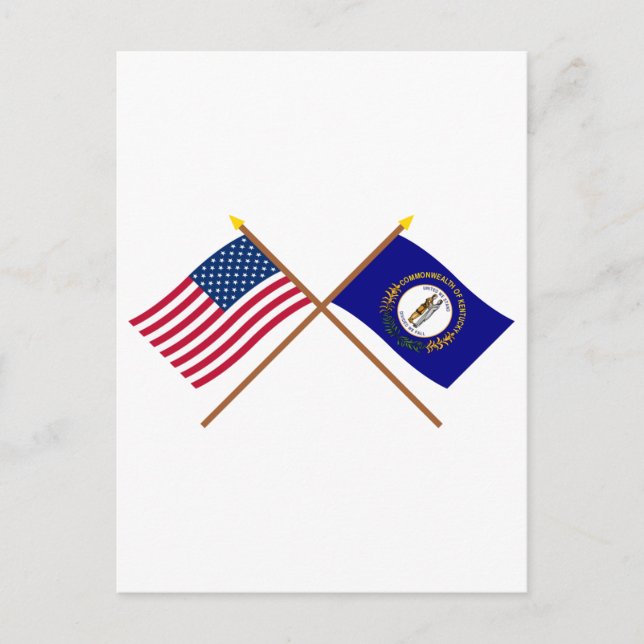 US- und Kentucky-Flags Postkarte (Vorderseite)