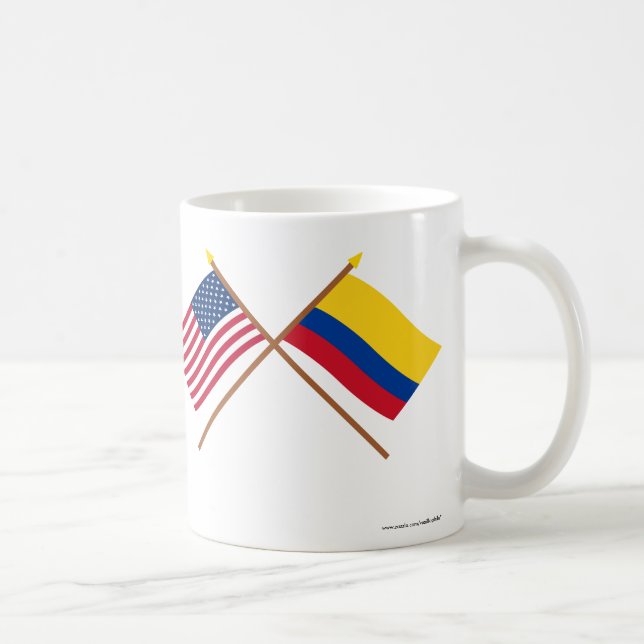 US und Kolumbien gekreuzte Flaggen Tasse (Rechts)