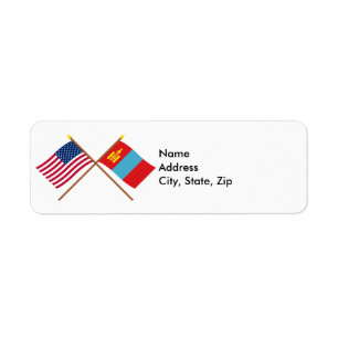 US und Mongolei gekreuzte Flaggen