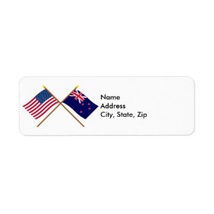 US und Neuseeland gekreuzte Flaggen