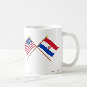 US und Paraguay gekreuzte Flaggen Kaffeetasse