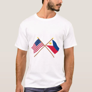 US und Philippinen gekreuzte Flaggen T-Shirt