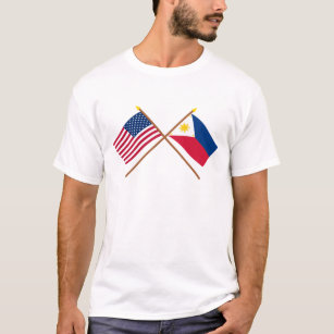 US und Philippinen gekreuzte Flaggen T-Shirt