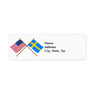 US und Schweden gekreuzte Flaggen