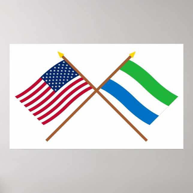US und Sierra Leone überquerten die Fahnen Poster (Vorne)