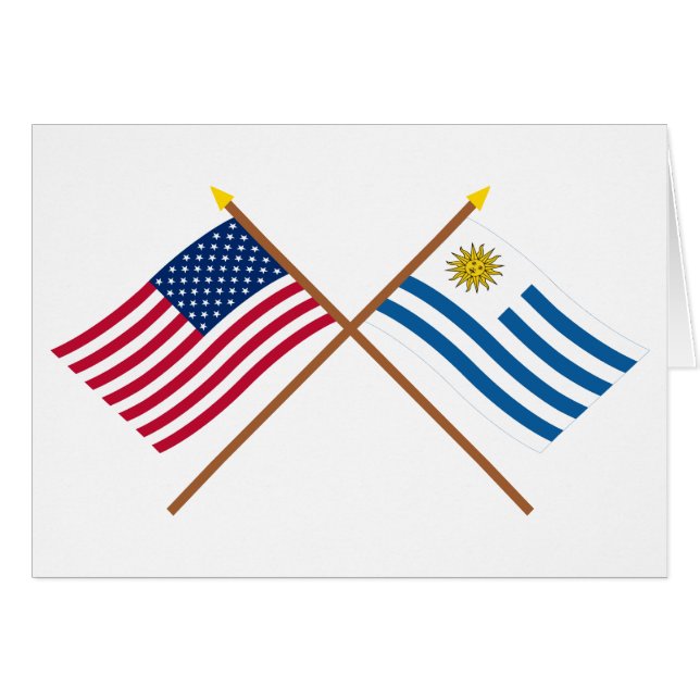US und Uruguay gekreuzte Flaggen (Vorderseite (Horizontal))