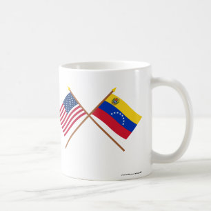 US und Venezuela gekreuzte Flaggen Kaffeetasse