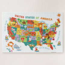 US USA United Staaten Map for Kids