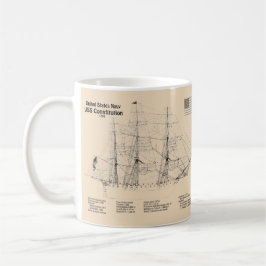 US-Verfassung - Pläne für Schiffe - SD Kaffeetasse