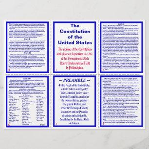 US-Verfassung Pocket Pamphlet / Lesezeichen