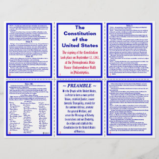 US-Verfassung Pocket Pamphlet / Lesezeichen